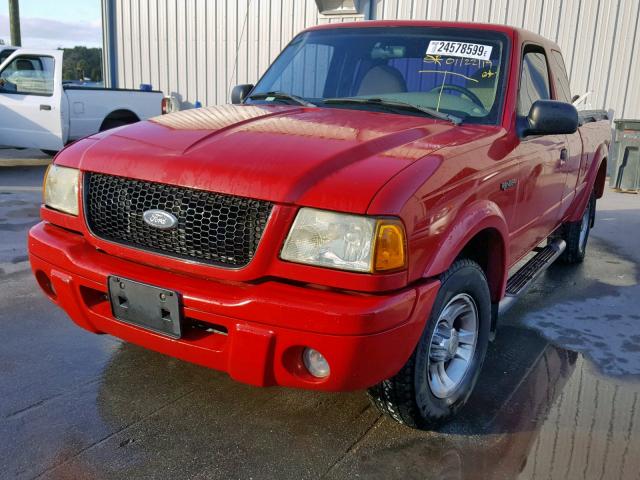 1FTYR44U02PB09467 - 2002 FORD RANGER SUP RED photo 2