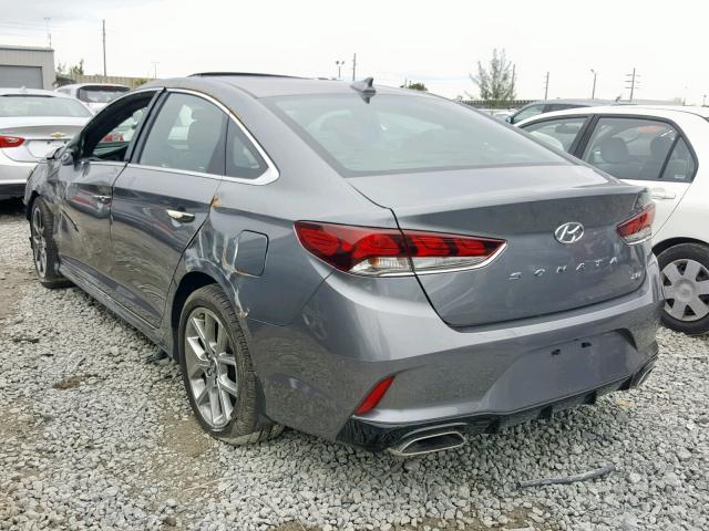 5NPE34AB4JH677609 - 2018 HYUNDAI SONATA SPO GRAY photo 3