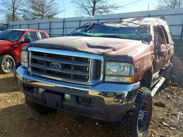 1FTSW31S32EB46701 - 2002 FORD F350 SRW S RED photo 2