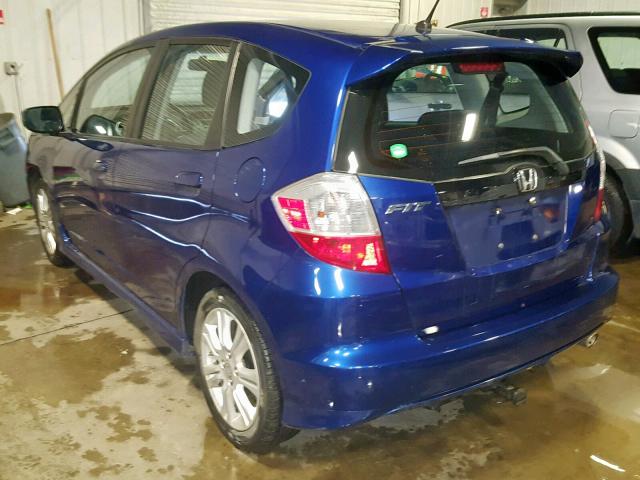 JHMGE88489S011771 - 2009 HONDA FIT SPORT BLUE photo 3