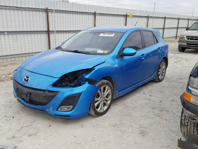 JM1BL1H5XA1307788 - 2010 MAZDA 3 S BLUE photo 2