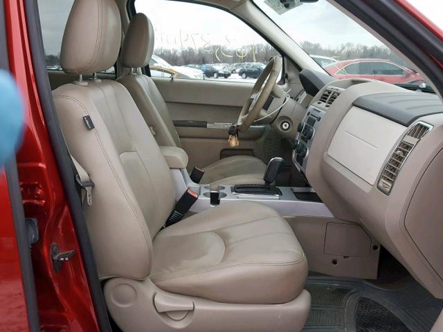 4M2CU87128KJ16003 - 2008 MERCURY MARINER PR RED photo 5