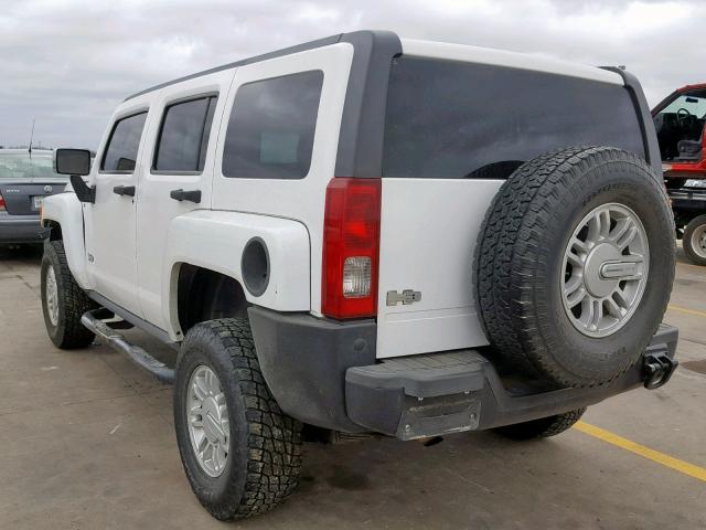 5GTEN13E598119724 - 2009 HUMMER H3 WHITE photo 3