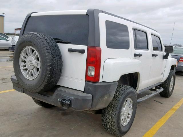 5GTEN13E598119724 - 2009 HUMMER H3 WHITE photo 4