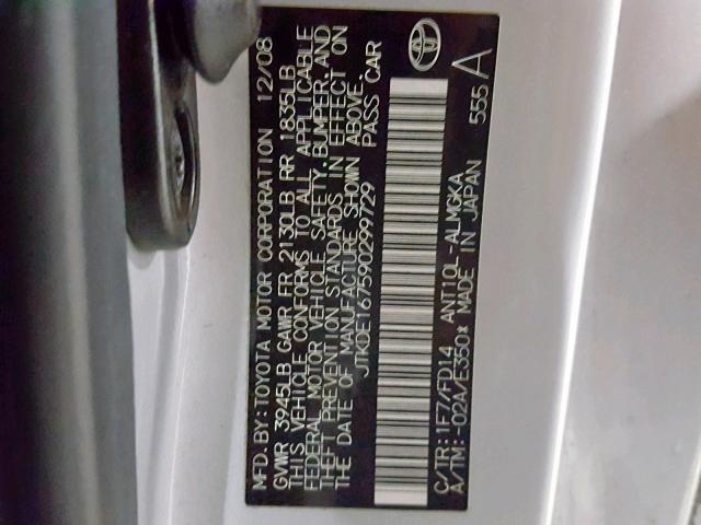 JTKDE167590299729 - 2009 TOYOTA SCION TC SILVER photo 10