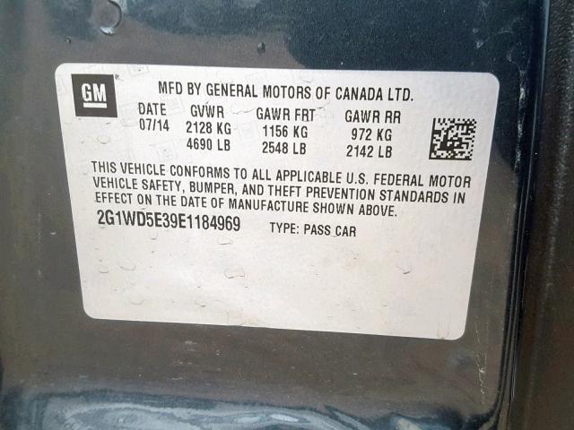 2G1WD5E39E1184969 - 2014 CHEVROLET IMPALA LIM BLACK photo 10