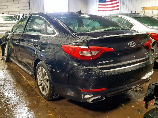 5NPE34AF7FH047819 - 2015 HYUNDAI SONATA SPO BLACK photo 3