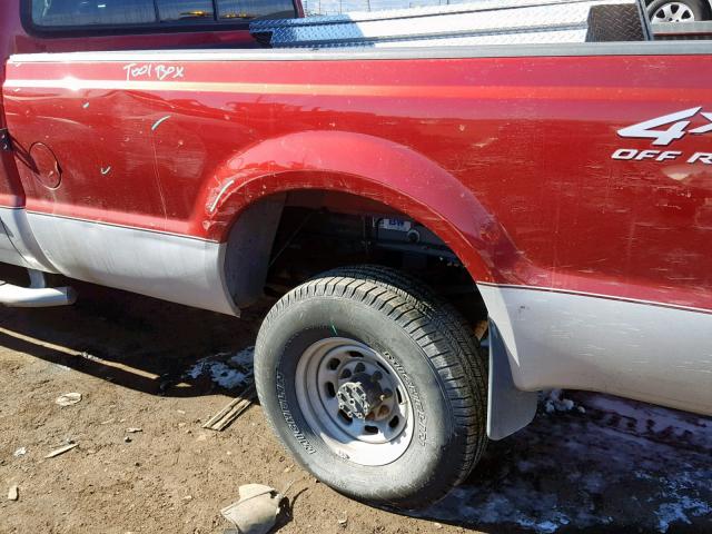 1FTSW31F71EC18114 - 2001 FORD F350 SRW S MAROON photo 9