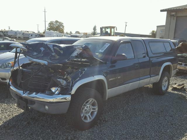 1B7GG22N51S288537 - 2001 DODGE DAKOTA BLUE photo 2