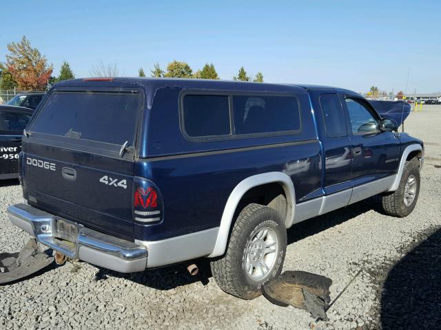 1B7GG22N51S288537 - 2001 DODGE DAKOTA BLUE photo 4