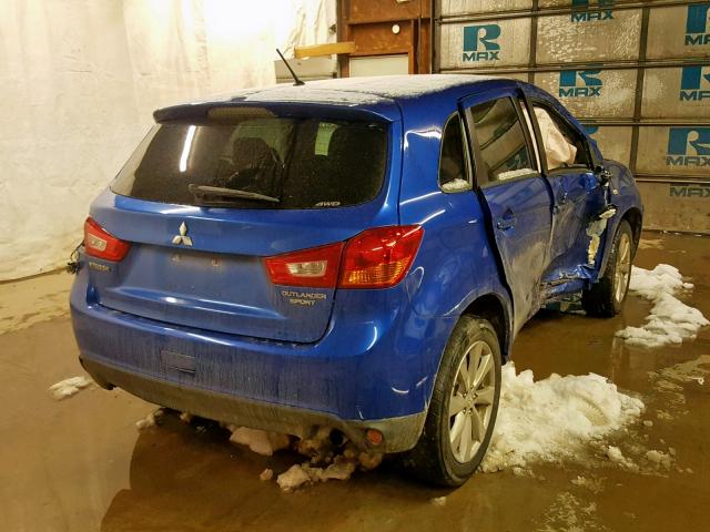 4A4AR3AU1FE047569 - 2015 MITSUBISHI OUTLANDER BLUE photo 4