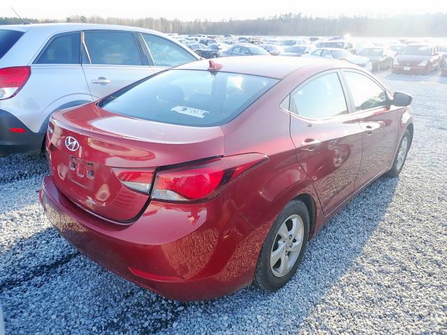 5NPDH4AE7FH554840 - 2015 HYUNDAI ELANTRA SE RED photo 4