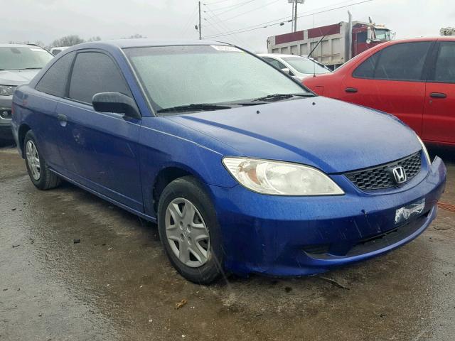 1HGEM22335L064957 - 2005 HONDA CIVIC DX V BLUE photo 1