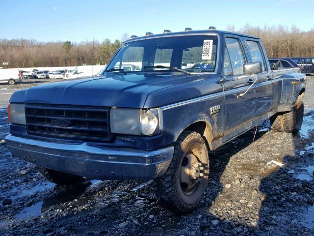 2FTJW3517HCA88619 - 1987 FORD F350 BLUE photo 2