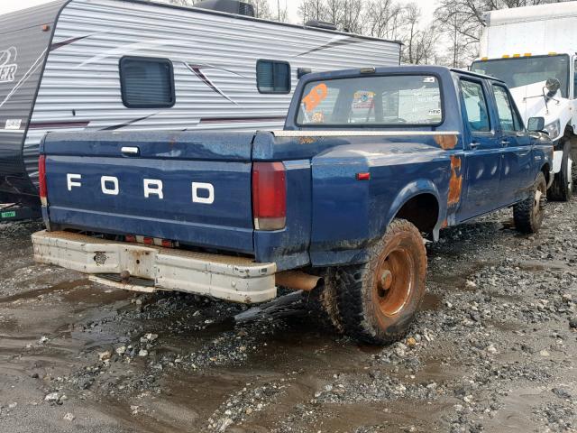 2FTJW3517HCA88619 - 1987 FORD F350 BLUE photo 4