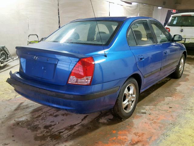 KMHDN46D75U989723 - 2005 HYUNDAI ELANTRA GL BLUE photo 4