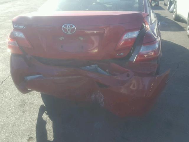 4T1BE46K39U283568 - 2009 TOYOTA CAMRY BASE RED photo 9