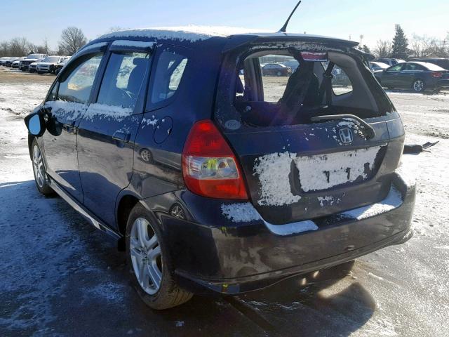 JHMGD37658S029832 - 2008 HONDA FIT SPORT BLACK photo 3