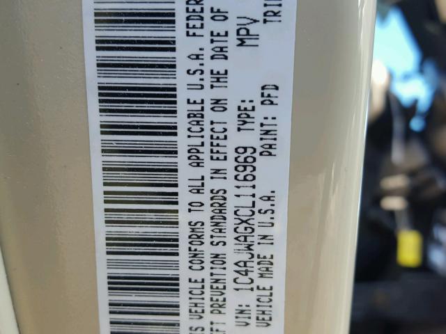 1C4AJWAGXCL116969 - 2012 JEEP WRANGLER S CREAM photo 10