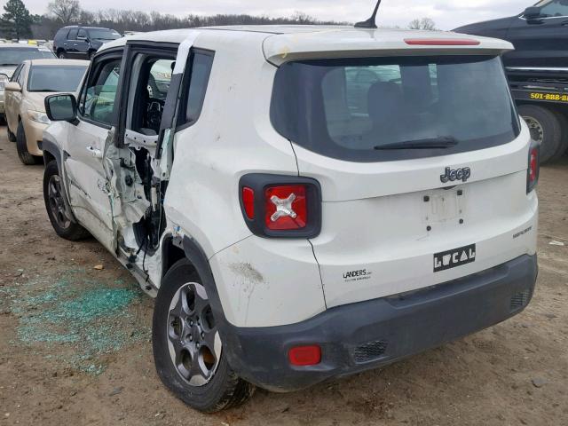 ZACCJAAT7GPC75040 - 2016 JEEP RENEGADE S WHITE photo 3