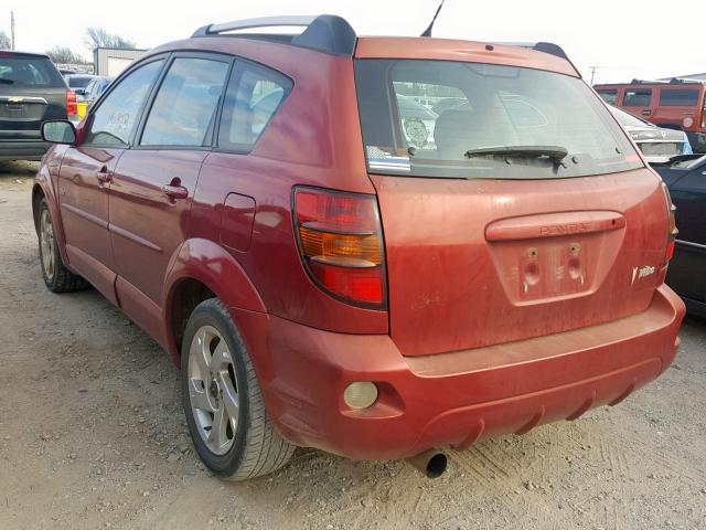 5Y2SL63885Z482353 - 2005 PONTIAC VIBE RED photo 3