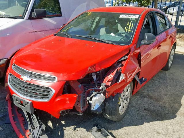 1G1P15SG1F7185025 - 2015 CHEVROLET CRUZE L RED photo 2