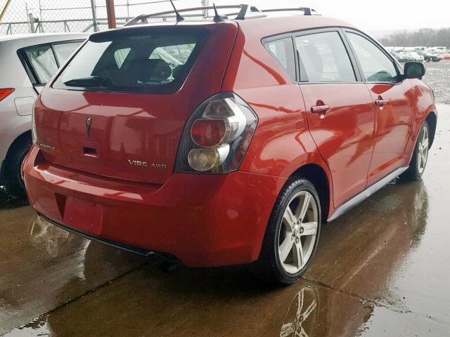 5Y2SM67039Z465306 - 2009 PONTIAC VIBE RED photo 4