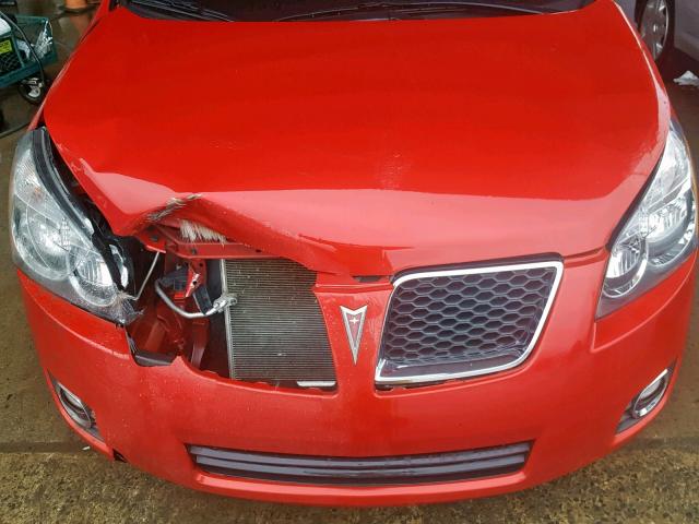 5Y2SM67039Z465306 - 2009 PONTIAC VIBE RED photo 7