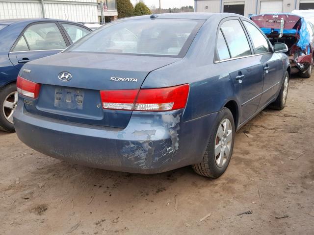 5NPET46C37H280340 - 2007 HYUNDAI SONATA GLS BLUE photo 4