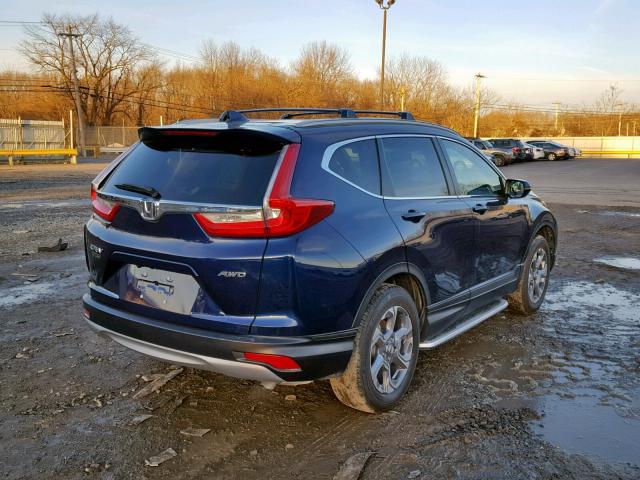 7FARW2H82JE033164 - 2018 HONDA CR-V EXL BLUE photo 4