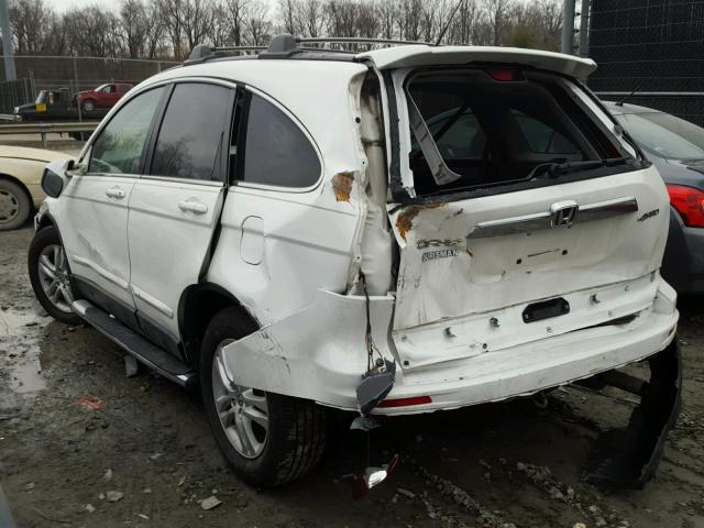 5J6RE4H74BL112314 - 2011 HONDA CR-V EXL WHITE photo 3