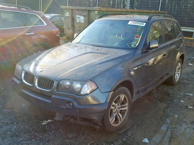 WBXPA93495WD15856 - 2005 BMW X3 3.0I GREEN photo 2