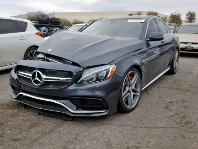 55SWF8HB9GU105580 - 2016 MERCEDES-BENZ C 63 AMG-S CHARCOAL photo 2