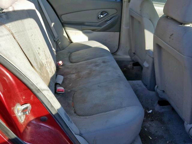 1G1ZS58F57F291344 - 2007 CHEVROLET MALIBU LS ბურგუნდია ფოტო 6