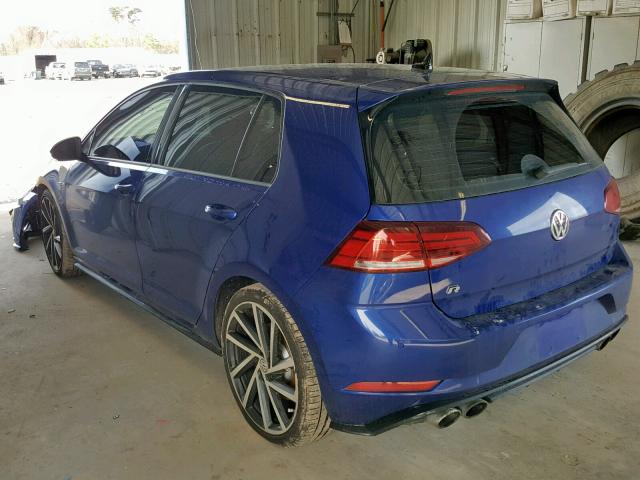 WVWWF7AU3JW065104 - 2018 VOLKSWAGEN GOLF R BLUE photo 3