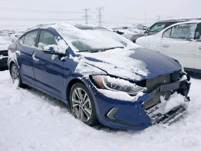 5NPD84LF1HH051166 - 2017 HYUNDAI ELANTRA BLUE photo 1