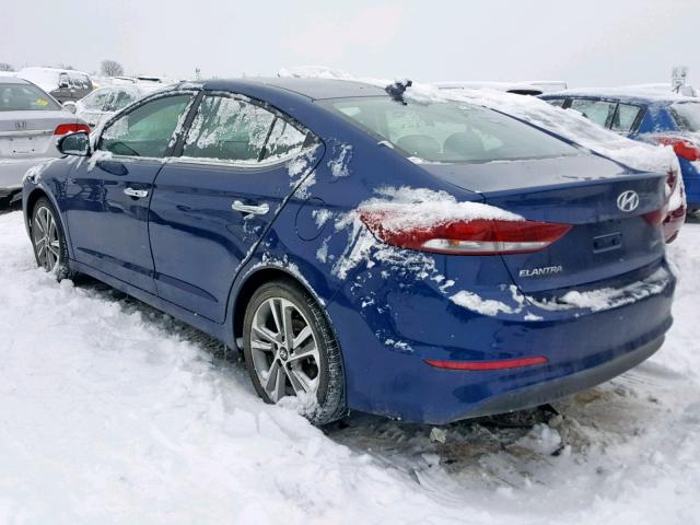 5NPD84LF1HH051166 - 2017 HYUNDAI ELANTRA BLUE photo 3