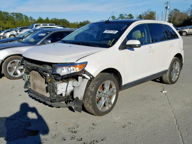 2FMDK3KC2EBA32583 - 2014 FORD EDGE LIMIT WHITE photo 2