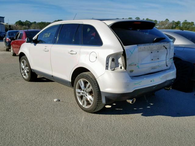 2FMDK3KC2EBA32583 - 2014 FORD EDGE LIMIT WHITE photo 3