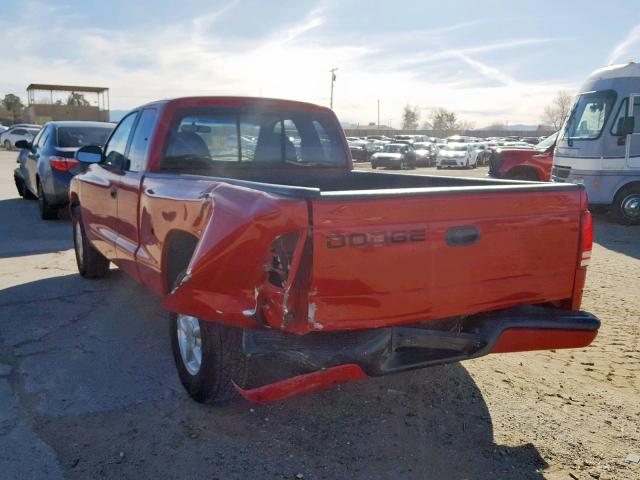 1B7GL22Y4XS113324 - 1999 DODGE DAKOTA RED photo 3