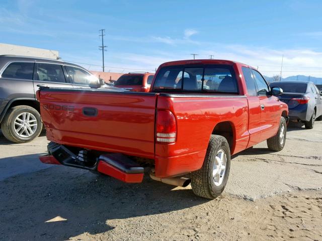 1B7GL22Y4XS113324 - 1999 DODGE DAKOTA RED photo 4