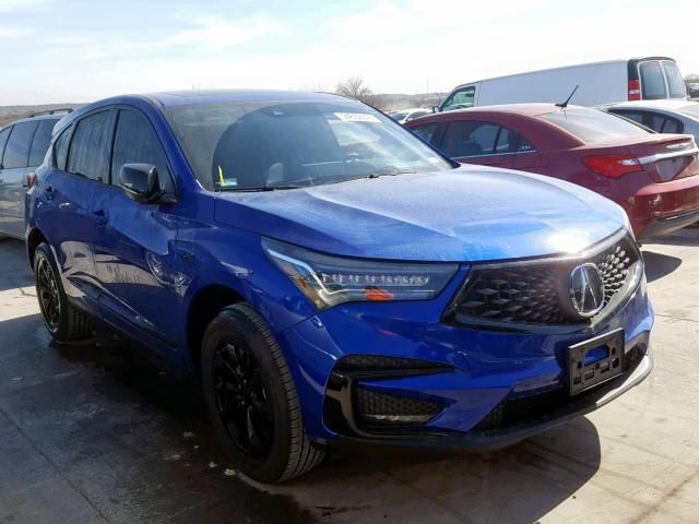 5J8TC1H62KL004217 - 2019 ACURA RDX BLUE photo 1