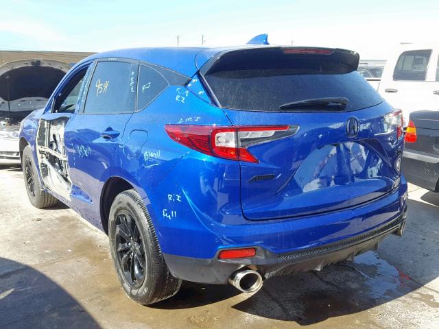 5J8TC1H62KL004217 - 2019 ACURA RDX BLUE photo 3