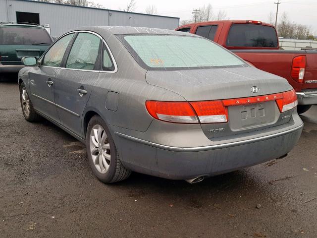 KMHFC46F96A054822 - 2006 HYUNDAI AZERA SE GRAY photo 3