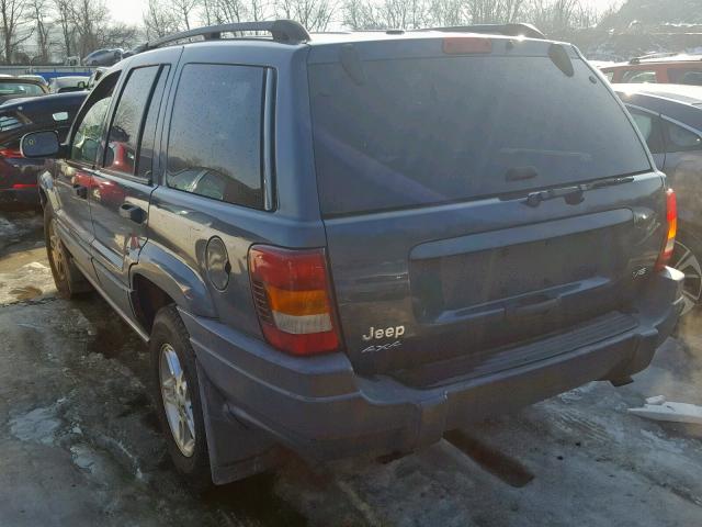 1J8GW48N12C182306 - 2002 JEEP GRAND CHER BLUE photo 3