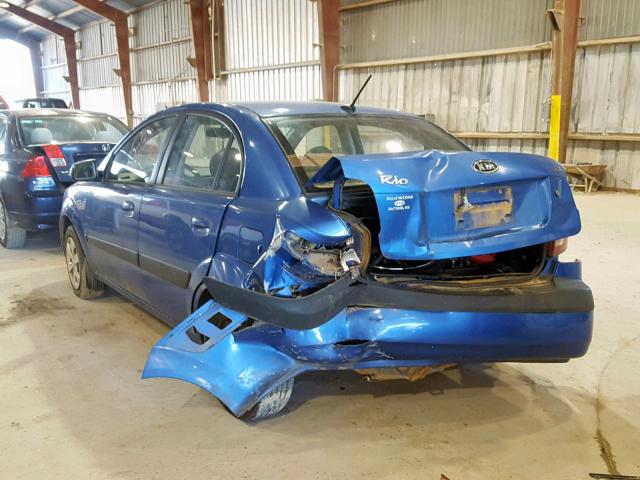 KNADE223696535895 - 2009 KIA RIO BASE BLUE photo 3