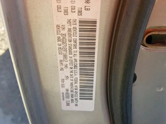 3D4GG67V29T180812 - 2009 DODGE JOURNEY R/ SILVER photo 10