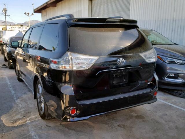 5TDXZ3DCXHS875718 - 2017 TOYOTA SIENNA SE BLACK photo 3