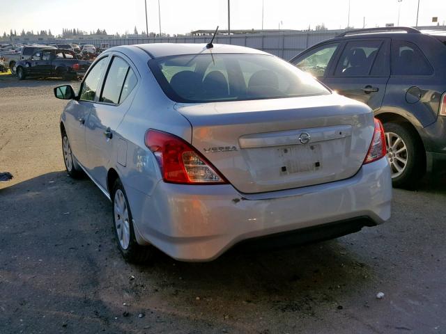 3N1CN7AP9HL850617 - 2017 NISSAN VERSA S SILVER photo 3