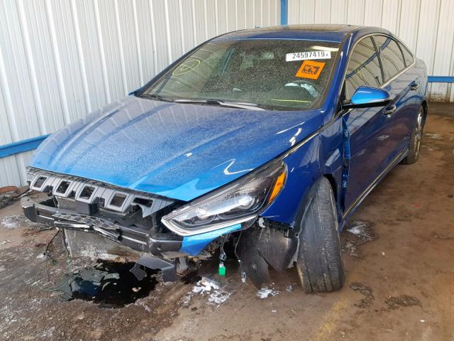 5NPE34ABXJH669028 - 2018 HYUNDAI SONATA SPO BLUE photo 2